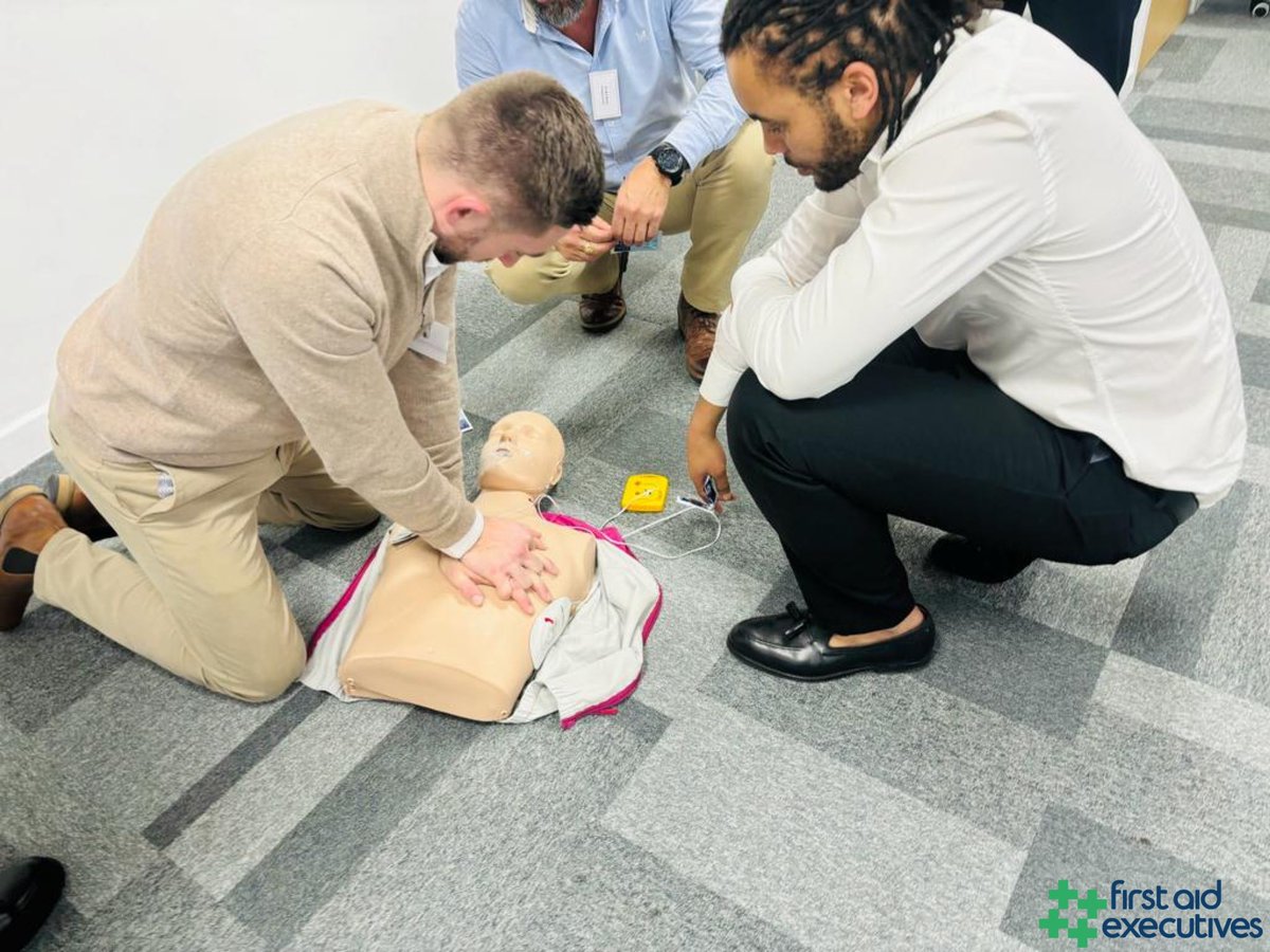 Reviving hearts, one beat at a time: Cardiac arrest can happen anywhere.

#firstaidexecutives #firstaid #firstaidtraining #firstaidcourses #cprheroes #heartbeatsaviors #compressionsuccess #lifesavers #chainofsurvival #cardio #reviving #time #firstonscene #aed #earlycpr #restart