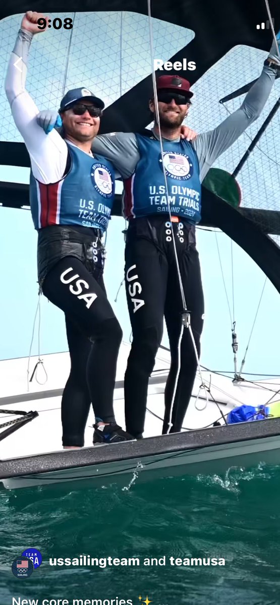 200 Days till the Paris 2024 Olympics!  Hans Henken and Ian Barrows will sail for the 🇺🇸 USA!