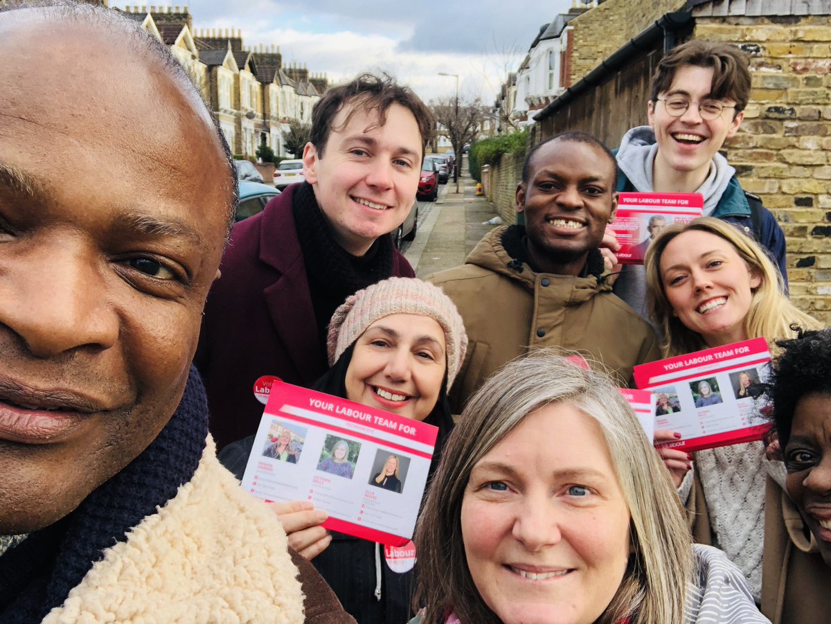 Winning team campaigning in Peckham Rye Ward today