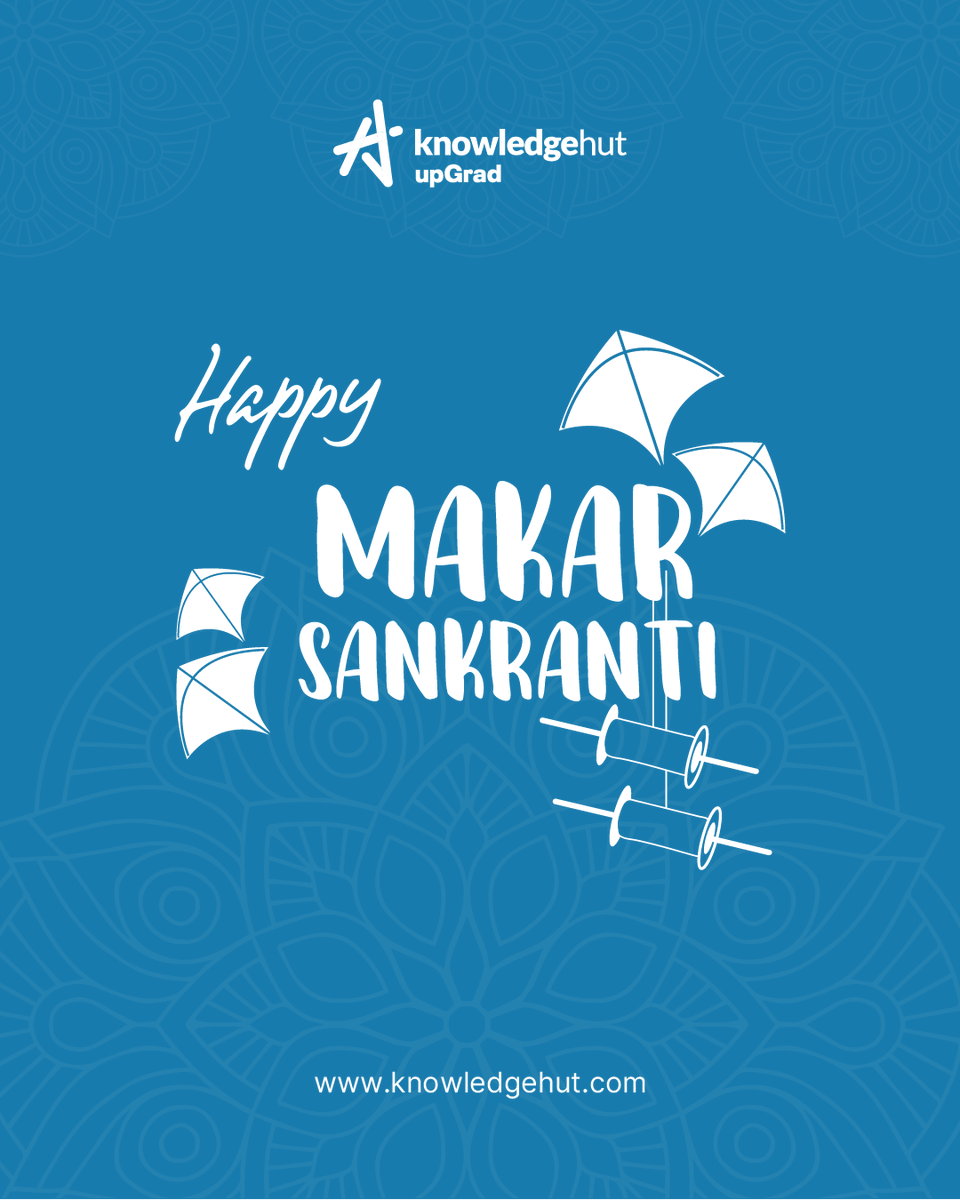 KnowledgeHut's tweet photo. We wish you a vibrant & prosperous Makar Sankranti filled with the joy of learning. 📖🌞
May your career soar high like kites in the sky! 🪁
#KnowledgehutupGrad #edtech #makarsankranti2024 #FestiveVibes https://t.co/gHeSbKRTZg