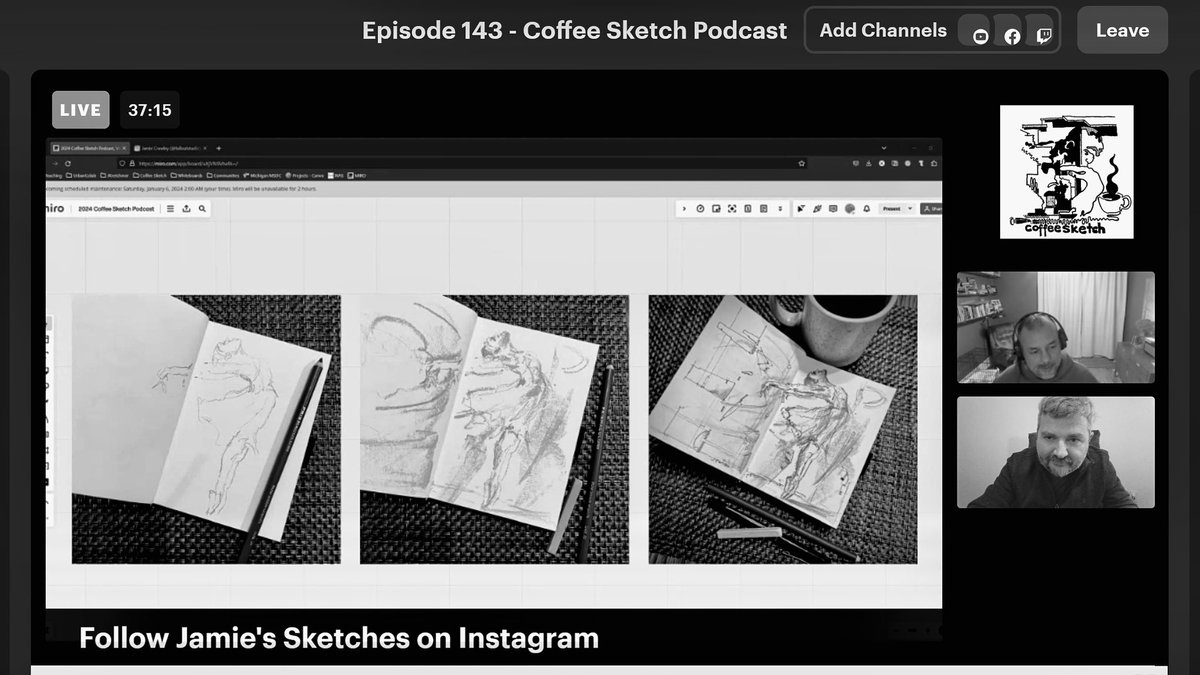 NEW #Coffeesketch Episode!… a little extra holiday cheer and new year joy as we talk about exploring process 

🎧: 143 - “Exploring the Joys of Creativity and Process" at  buzzsprout.com/272902/1430581… | #art #architecture #patternlanguage #figurefield #coffee and #sketchbook