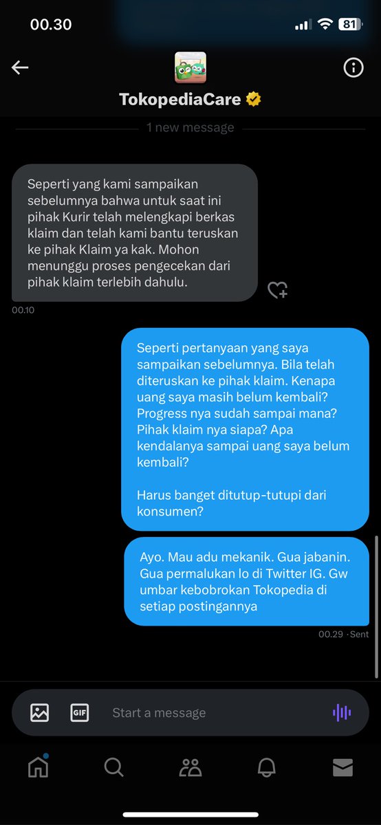 hyoyeonaddict's tweet photo. Saya tidak butuh jawaban template.
Kenapa progress tidak bisa disampaikan ke konsumen? @tokopedia @TokopediaCare . Bales dong tweet ini. Jangan bisanya lewat DM doang🤣

NGAKAK PARAH. UNICORN sekelas @TOKOPEDIA, nahan uang konsumen smpe udah mau 1 bulan🤣 KEMBALIKAN UANG SAYA‼️ https://t.co/Cjur9O4RlF