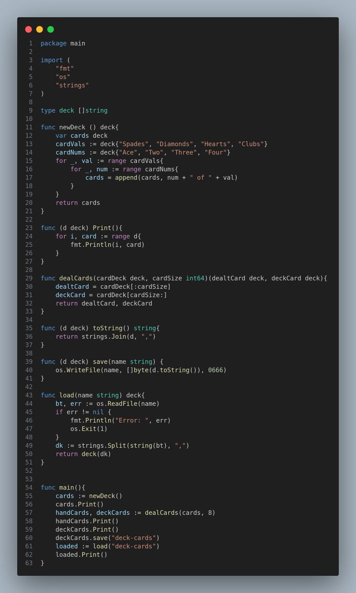 DanijuFarouq's tweet image. Day 6:
Learned how to read from and write to file in Go, Added save and load card function to my card simulation game.
#30daysofcode #godeveloper #golang