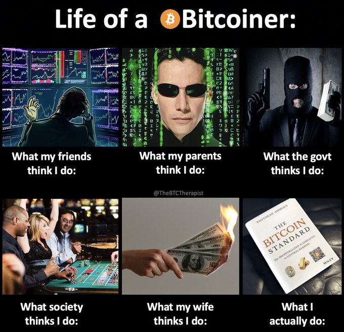 RobinSeyr's tweet photo. This is so freaking accurate! 

What everybody thinks of #Bitcoin-er: https://t.co/SNmDiB48jP