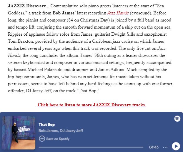BobJamesMusic's tweet image. Discover more about JAZZ HANDS at Jazziz Magazine with their latest at Jazziz.com!

#bobjames #jazz @JazzizMagazine #jazziz #jazzhands