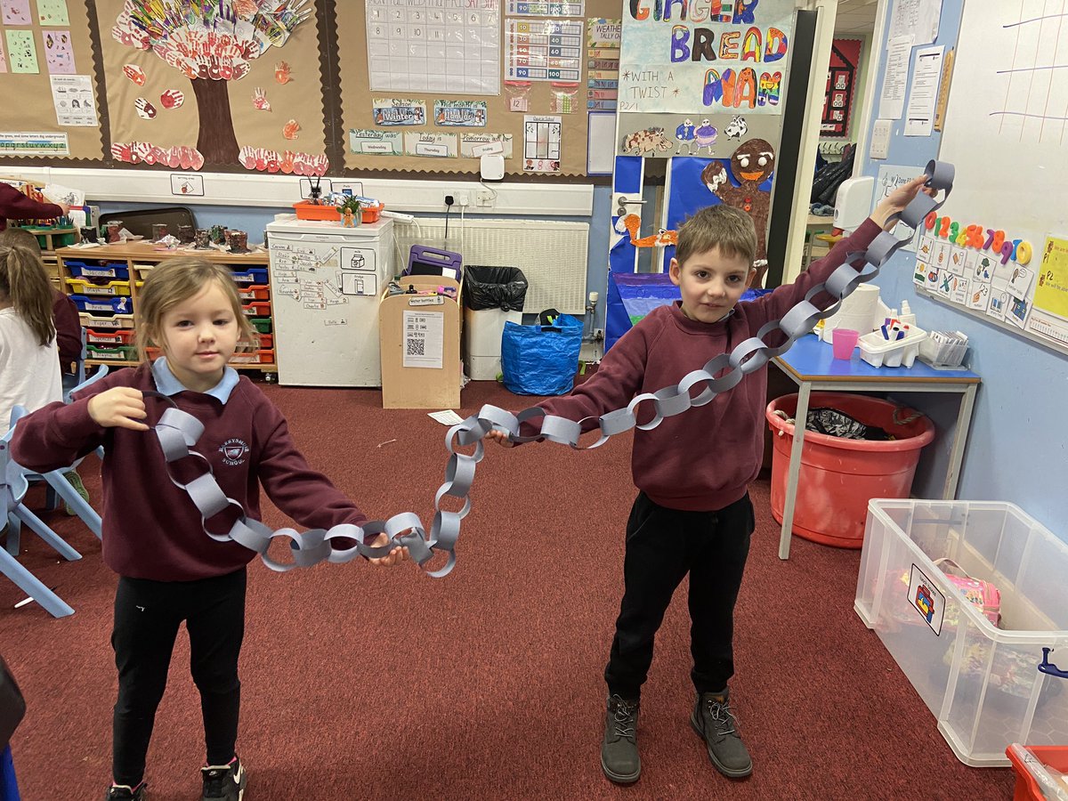 HarrysmuirPS's tweet photo. P2/1 had a great first week back at school! We have been busy learning all about Scotland and getting ready for our assembly next week! We tried to make a paper chain as long as River Tay! #primary212023 #HarrysmuirPlay https://t.co/En38slcR08