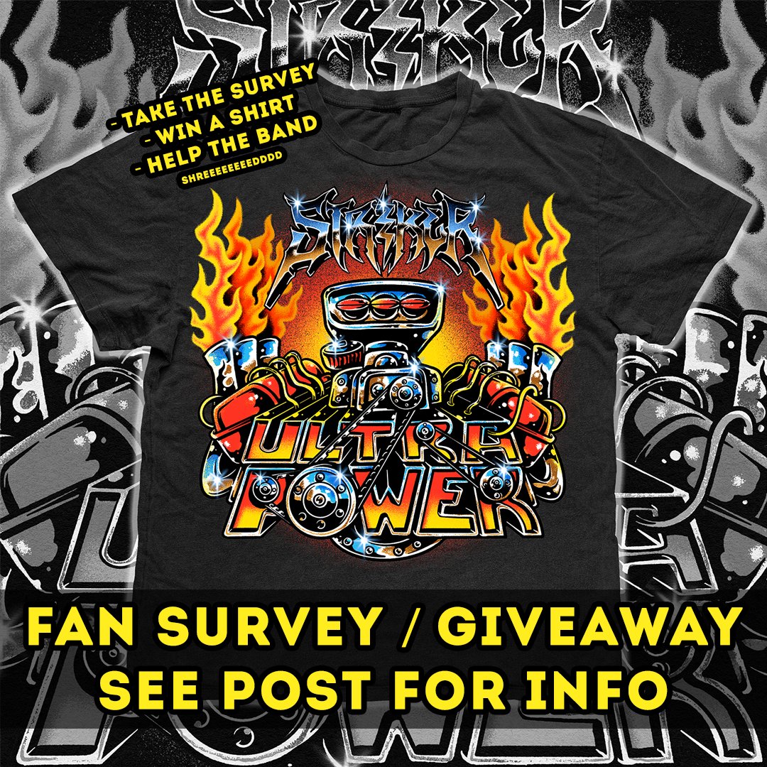 If you've got the time and want to help the band, fill out this quick survey and you will be entered to win 1 of 3 ULTRAPOWER T-Shirts!

The giveaway will be live from Jan 14-Jan 21 and winners will be announced on Monday, Jan 22!

Survey ---&gt; forms.gle/w4QZsVxC5ZBHj4…