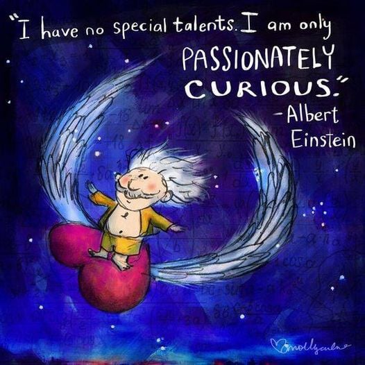 #curiosity #passion #talent #beyourself #shinebirghtly #love #einstein #specialtalent #trust #try #keepgoing #failureislearning #reiki #laughteryoga #mindfulness #meditation #intuition #medicalintuition