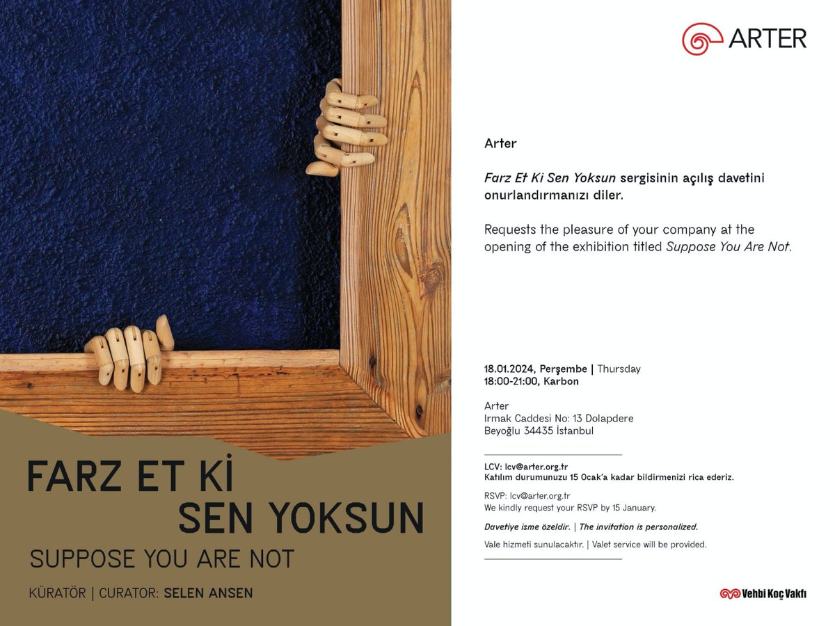 SandraMann70's tweet photo. Cordially invitation with my works from Ömer Koç Collection, with a.o. #AragGueler,  #douglasgordon, #louisebourgeois, #nangoldin, #manray,  #cindysherman, #wolfgangtillmans,  #andywarhol, many great artworks, curated by Selen Ansen,   19.01.2024 - 29.12.2024 at Arter, Istanbul✨ https://t.co/cjI4B39SgI