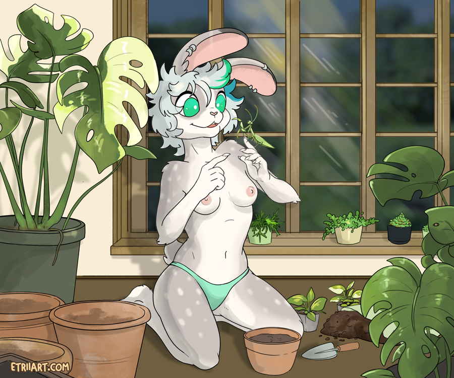 I decided to color a picture with my little friend ^^ 🐰🌱🐞 i hope you like it