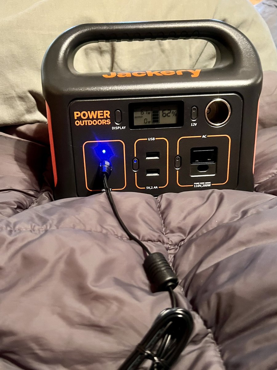 Charging portable power station and Jackery for the impending cold snap lol😫 #rvliving #setexas