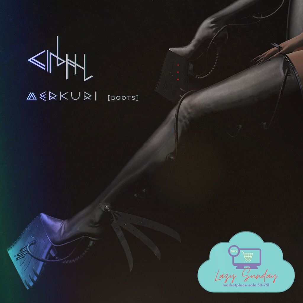 cinphulofficial's tweet photo. cinphul // merkuri [boots] have been updated to include 6 more sizes!

Grab it here for 69L$ for Lazy Sunday: https://t.co/VC3X4ZnVRv

Size requests:
https://t.co/GuGVS3lMJc

#secondlife #digitalfashion #cinphul #lazysunday https://t.co/5qovwvoB3H