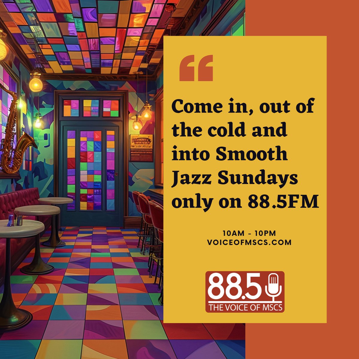 While you are surfing the net or scrolling in your heated pace of residence, turn us on and get your Smooth Jazz on... or if you are cleaning the house and folding them clothes that's been staring at you all week, bit.ly/88point5FMonAp…