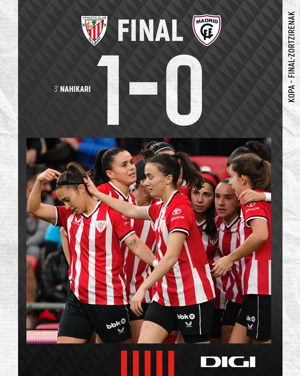 AthleticClubFem's tweet photo. 🔚 𝗔𝗠𝗔𝗜𝗘𝗥𝗔 I 𝗕𝗔𝗔𝗔𝗔𝗔𝗔𝗜𝗜𝗜𝗜𝗜!! 🥳

👣 Las leonas avanzan a los cuartos de Copa tras vencer al Madrid CFF.

🙌 Ederto, talde!

#AthleticMadridCFF 🏆 #AthleticClubFem 🦁 https://t.co/JM6wxZEzeI