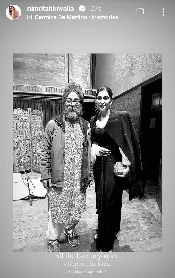She and her theatre guru Kuljeet Singh Sir , actor -director - founder and creative director of Atelier Theatre

@AtelierTheatreC 
#KuljeetSinghAtelier 
#NimritKaurAhluwalia