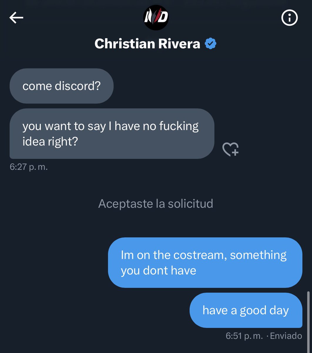 Sigo pensándolo, no tienes ni puta idea. (ni costream) <a href="/IWDominate/">Christian Rivera</a>