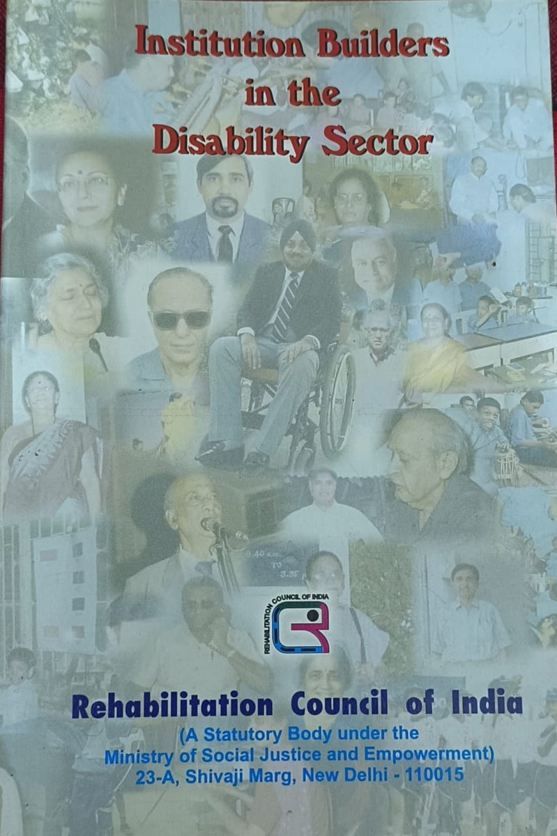 handicareindia's tweet photo. Book ‘Institution Builders in the Disability Sector’ published by @RCIGovIndia highlight d work of 21 pioneers (mostly born btwn 1920-40, when disability sector was practically non-existent) who inspired institutions dat r imparting commendable service 2 persons w/ #disabilities https://t.co/YpacAs7jhJ