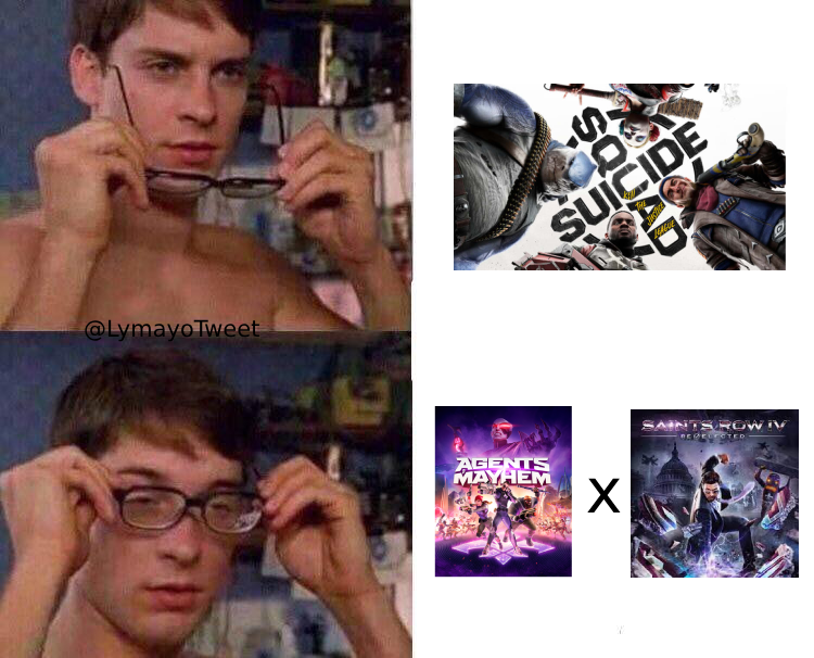 LymayoTweet's tweet image. Listen, does the gameplay not remind you of Agents of Mayhem where you are working on a secret agent team, switching characters, and silly moments then mixed with SR 4 where they jump and shoot with powers also fighting evil aliens

#SuicideSquadGame #saintsrow #agentsofmayhem