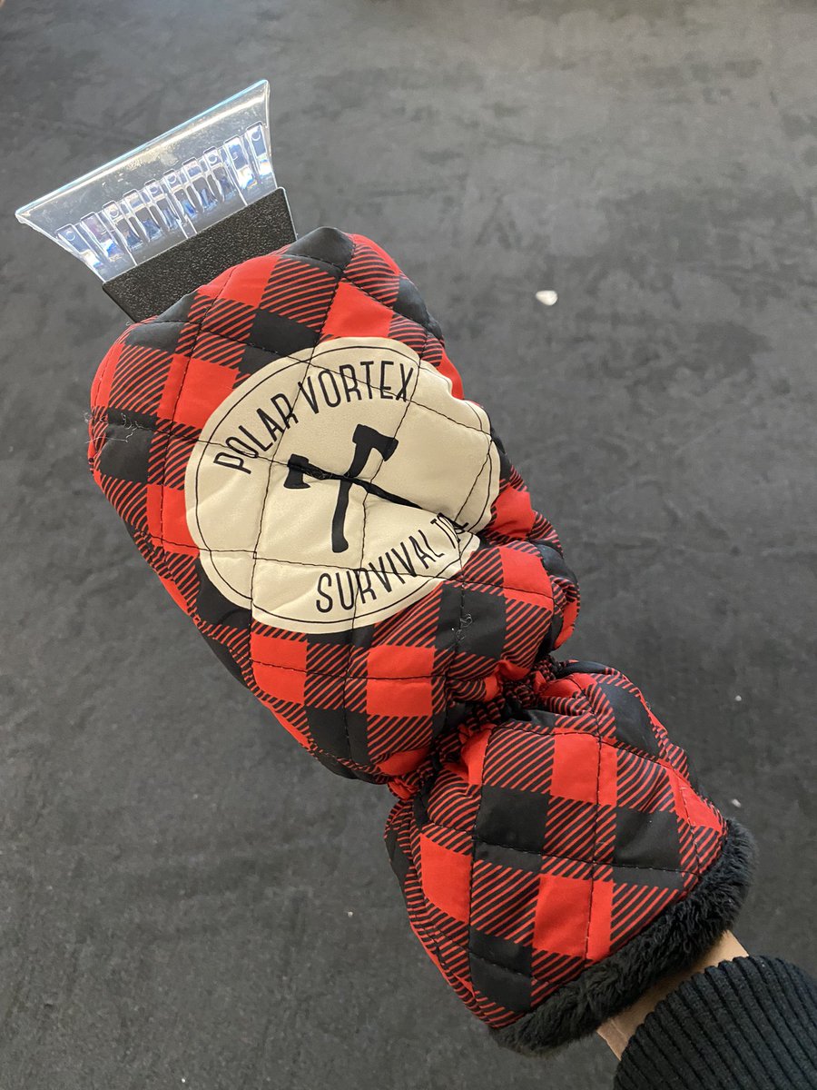 I’m leaving sunny 50-degree weather for 4 degrees and snowing. Luckily, my daughter loaned me her polar vortex survival kit scrapper-mitten. I’m all set!