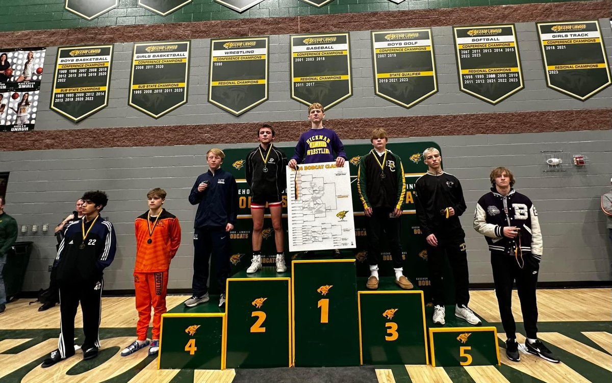 CJHansen1013's tweet photo. Great job @LLions_wrestle at the Bobcat this weekend!! 

Sawyer Jorgensen- 2nd 🥈
Noah Mathis- 3rd 🥉
Elijah Mathis - 3rd 🥉 

@kwcaonline https://t.co/rjGCtXMT2d