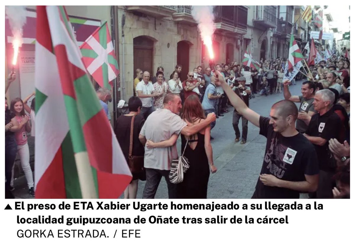 S0NIAPD's tweet photo. @GrayKitsune90 @nucleante @vitoquiles Ni agua , porque quien lo acompaña son desconocidos ? No es la familia ? #niolvidoniperdono #fueraETA https://t.co/msasrGXaOE