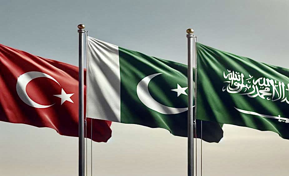 OSPSF's tweet photo. #Pakistan 🇵🇰, #Turkey 🇹🇷 and #SaudiArabia 🇸🇦 formally enter into a trilateral agreement for enhancing defense cooperation, enabling them to share intellectual property, collaborate on technology development, and jointly fund upcoming projects. https://t.co/JYrkyntQsY