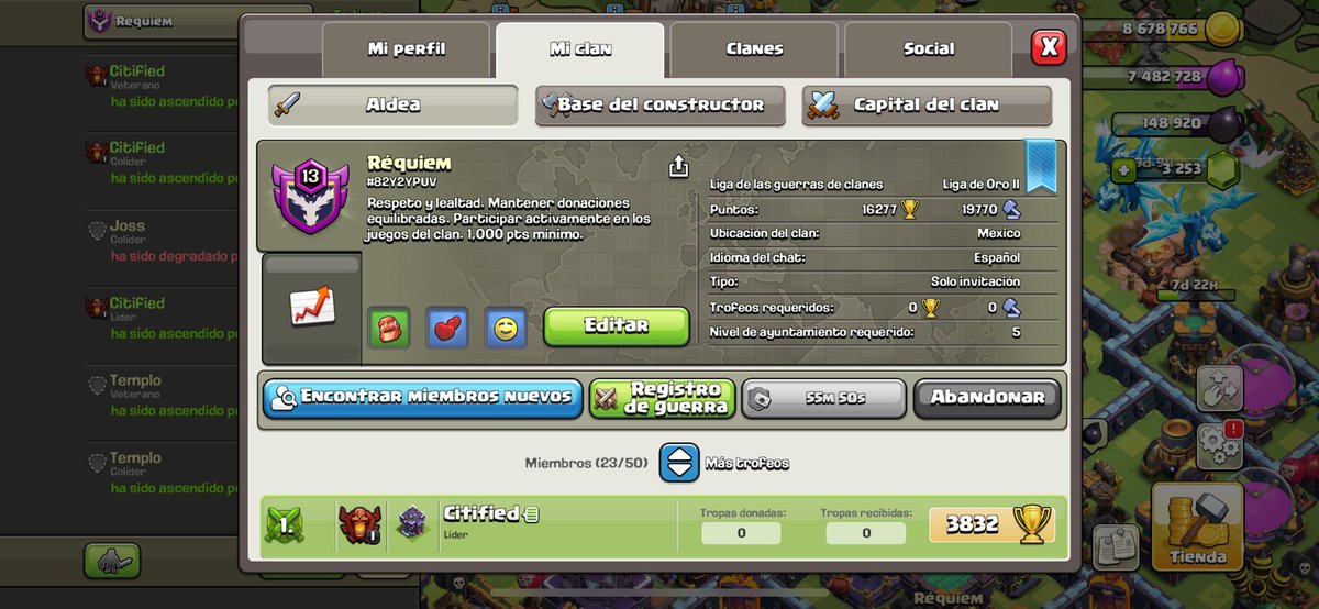 CitifiedG's tweet photo. Hola, gente hermosa que juegue Clash of Clans. Queremos revivir nuestro antiguo clan de @requiem_bs, se quedó abandonado mucho tiempo, y el reto más grande es ponernos al corriente en la Capital. Si alguien quiere unirse comente o mándeme DM 💪🏼 https://t.co/vA8CqrNGGD