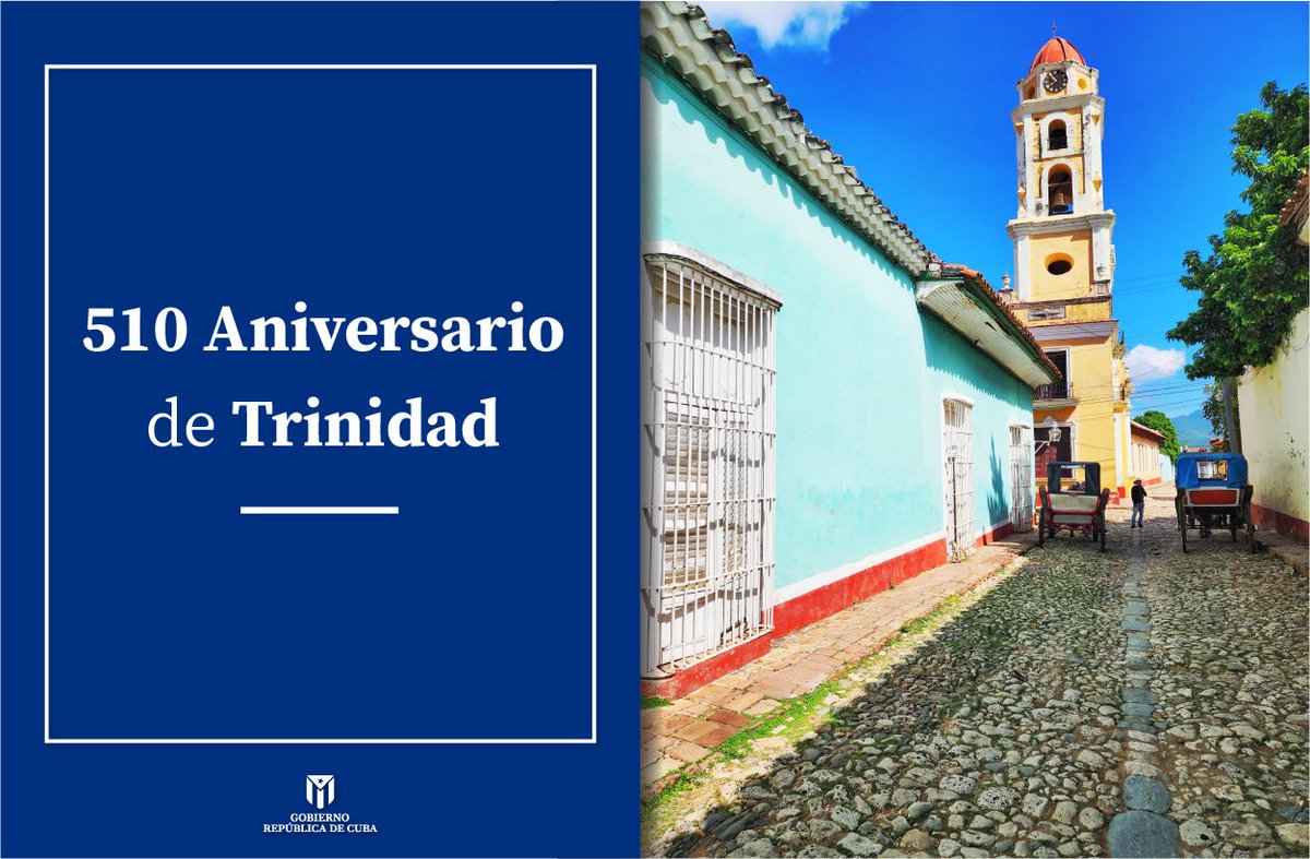 Felicitamos al pueblo de Trinidad, ciudad que celebra el 510 aniversario de su fundación siendo uno de los destinos turísticos más integrales y completos de nuestro país.
#510TrinidadDeCuba