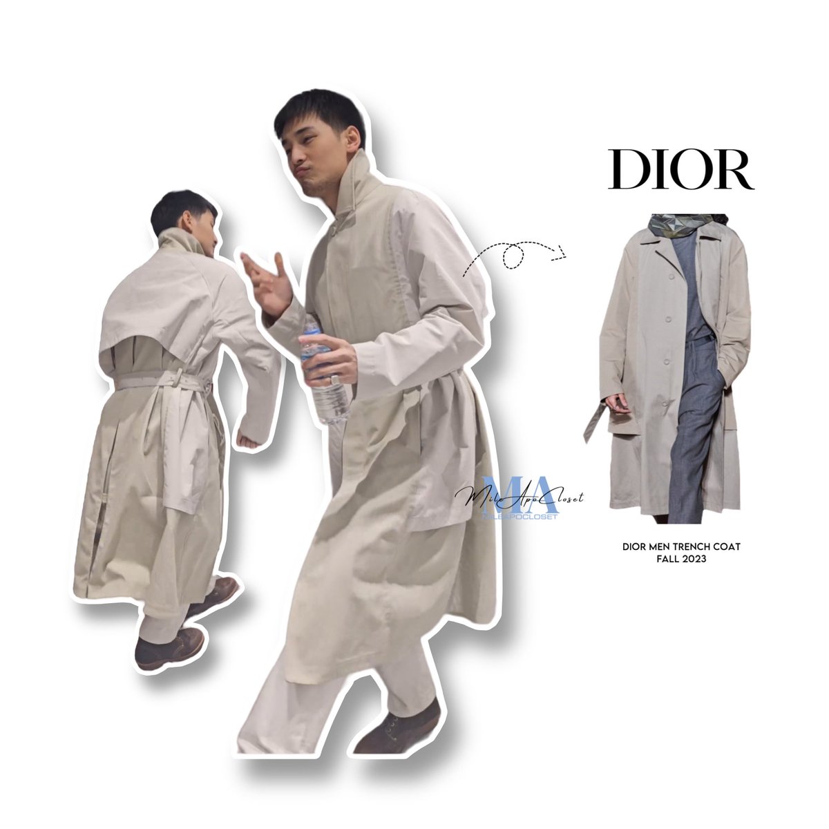 mileapo_closet's tweet photo. Apo wears @Dior Men #DiorFall23 trench coat on his latest reel!
I love the contrasting colors and the details on the storm flap. It got some of the classic trench coat have and Dior gives a little twist on it✨
#Nnattawin #mileapocloset https://t.co/pT5U7yOuWM