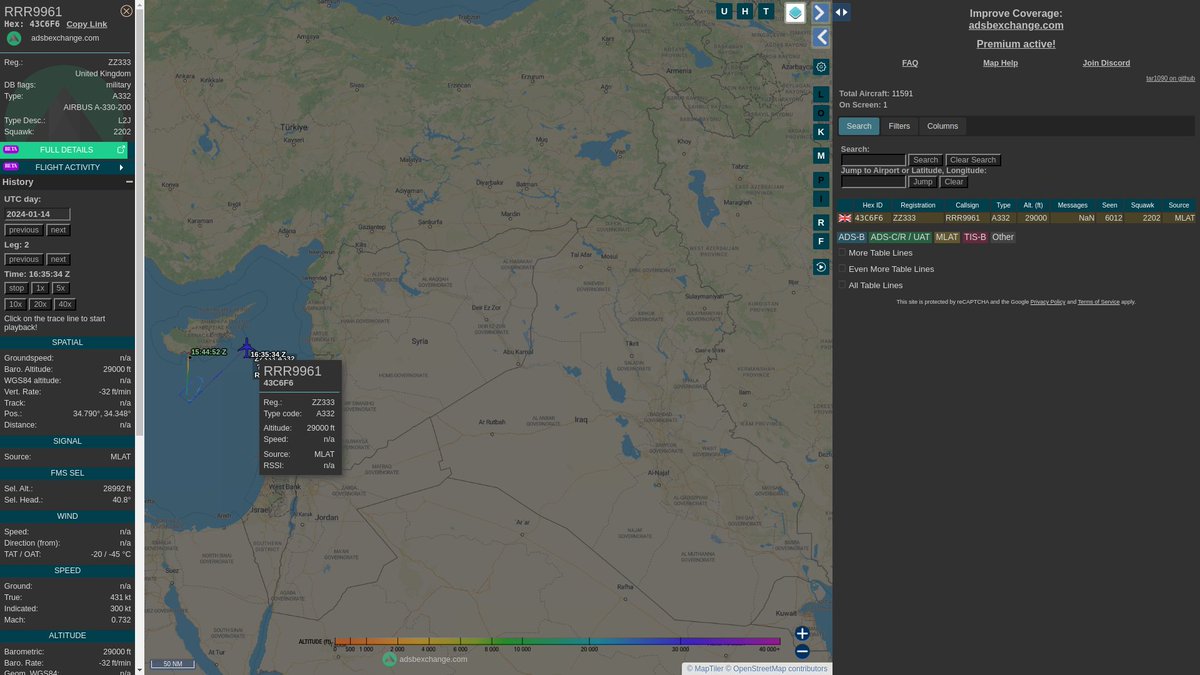 steffanwatkins's tweet photo. There's an #OpSHADER sortie of ๐ฌ๐ง RAF Typhoons over #Iraq ๐ฎ๐ถ supported by RAF Voyager ZZ333 #43C6F6 that was using their usual call sign of #RRR9961 on departure from #RAFAkrotiri, and is now transmitting a call sign of #VADER49, using Mode-S.
https://t.co/axfnkM0AoF https://t.co/zJfliIEyHA