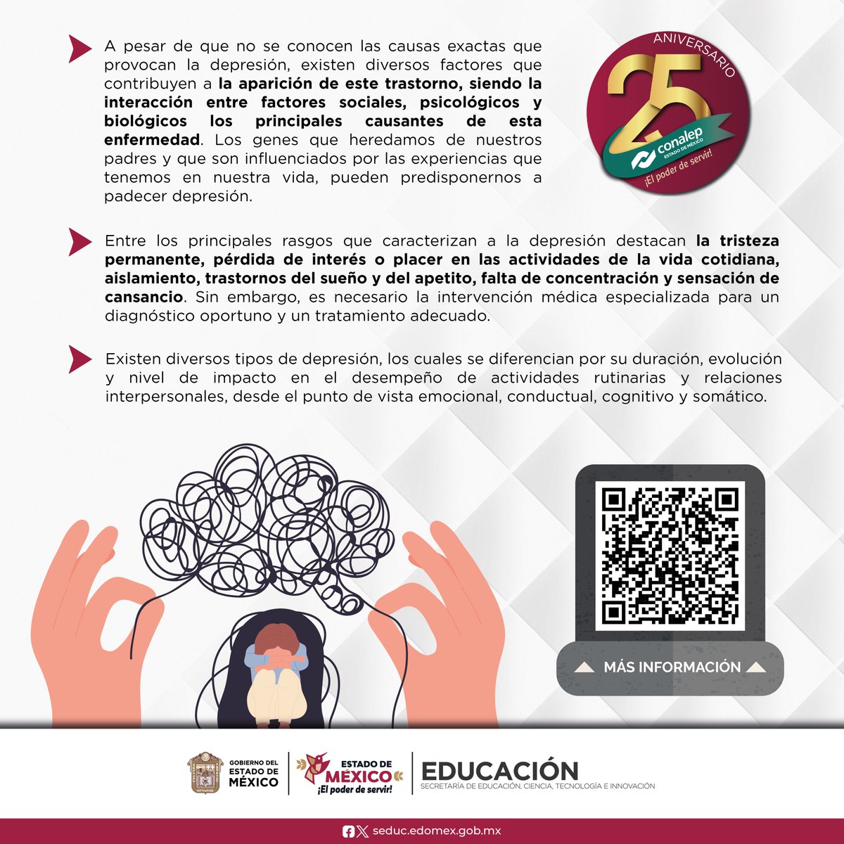 Conalep_Edomex's tweet photo. ¡En el Día Mundial de la #BatallaContraLaDepresión , queremos recordarte que si experimentas síntomas o te sientes apagado  sin motivo aparente, estamos aquí para ti! 💙💪

#25añosapasionadamente
#ApasionadamenteCONALEP
#ElPoderDeServir https://t.co/rvk5fcI1uC