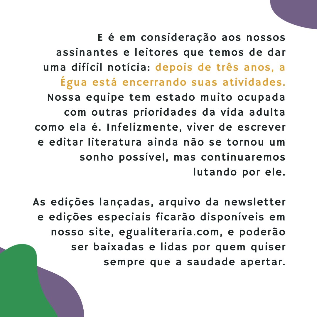 Égua Literária 05 - Estreia 18.11 🦇 tweet media