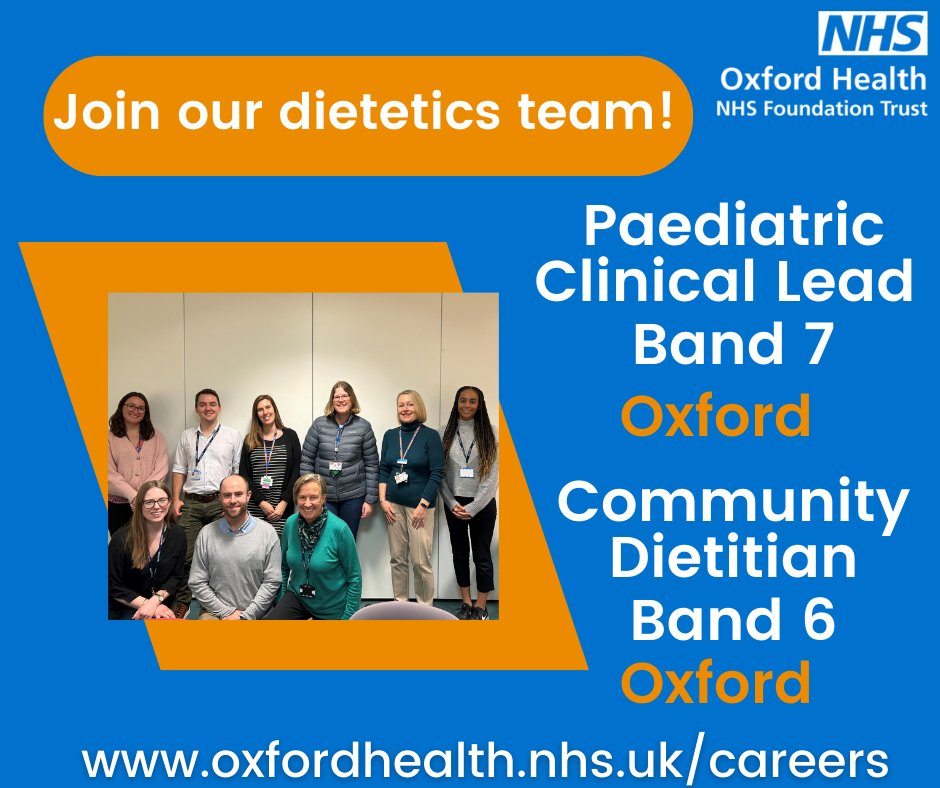 Would you like to join our dietetics team? We are currently recruiting for ✅Band 7 Paediatric Clinical Lead ✅Band 6 Community Dietitian 📅Apply today! tinyurl.com/35uc42ny #OneOHFT #WorkWithUs #Hiring #NHSJobs #Dietitian #AHP