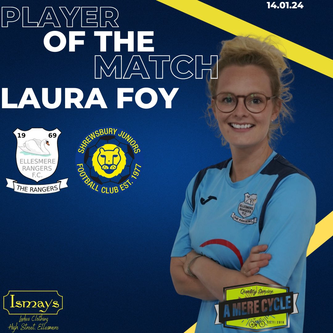 🟡PLAYER OF THE MATCH🟡

Laura was crucial in our play today providing 5 assists to our goal scorers. Her deliverers into the box were pin point! Whether it was going forward or out of possession Laura's workrate was outstanding!