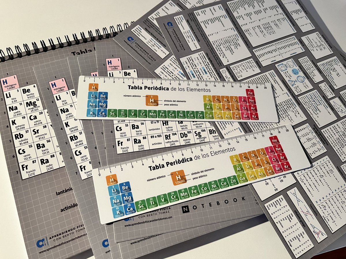 Durante toda esta semana podréis participar en el SORTEO de un megapack de la tabla periódica formado por un cuaderno, 10 tablas y dos reglas.
Para participar solo REPOSTEA. Mucha suerte a todos.
Ganador el domingo 21/01/2024 a las 21:30.