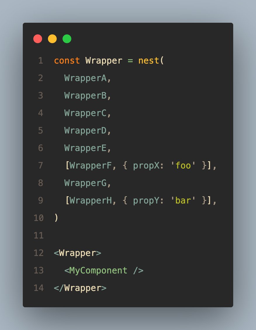 keislamoglu's tweet image. In React, if you have too many nested wrappers that are difficult to read and manage, you can utilize the &quot;nest&quot; utility to manage them more efficiently.

#ReactJS
#ReactHooks
#Frontend
#JavaScript
#WebDevelopment
#Programming
#CodeTips
#ReactDeveloper
#WebDev
#BestPractices