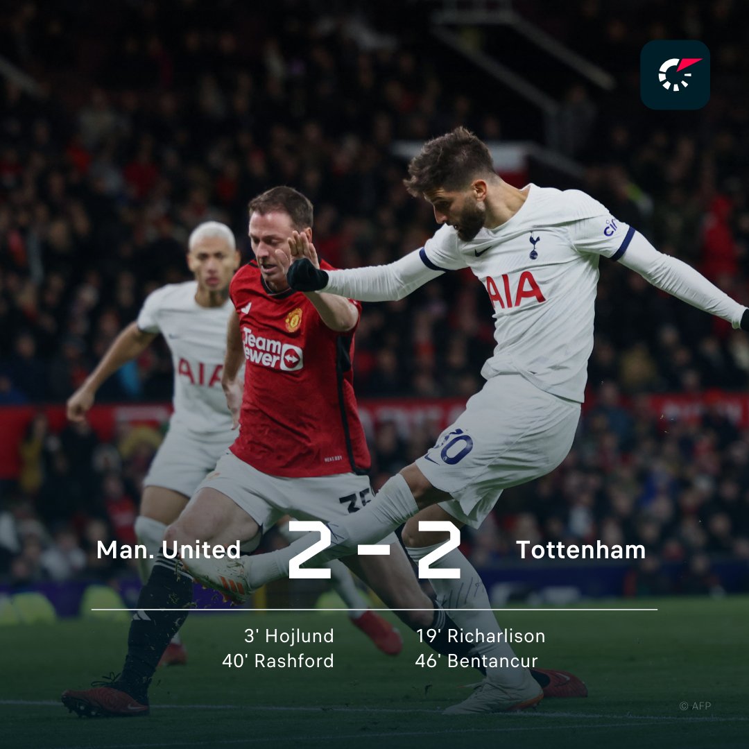 FlashscoreRO's tweet photo. Remiză pe Old Trafford. Drăgușin a debutat în min 85. https://t.co/12kbDMxBXn