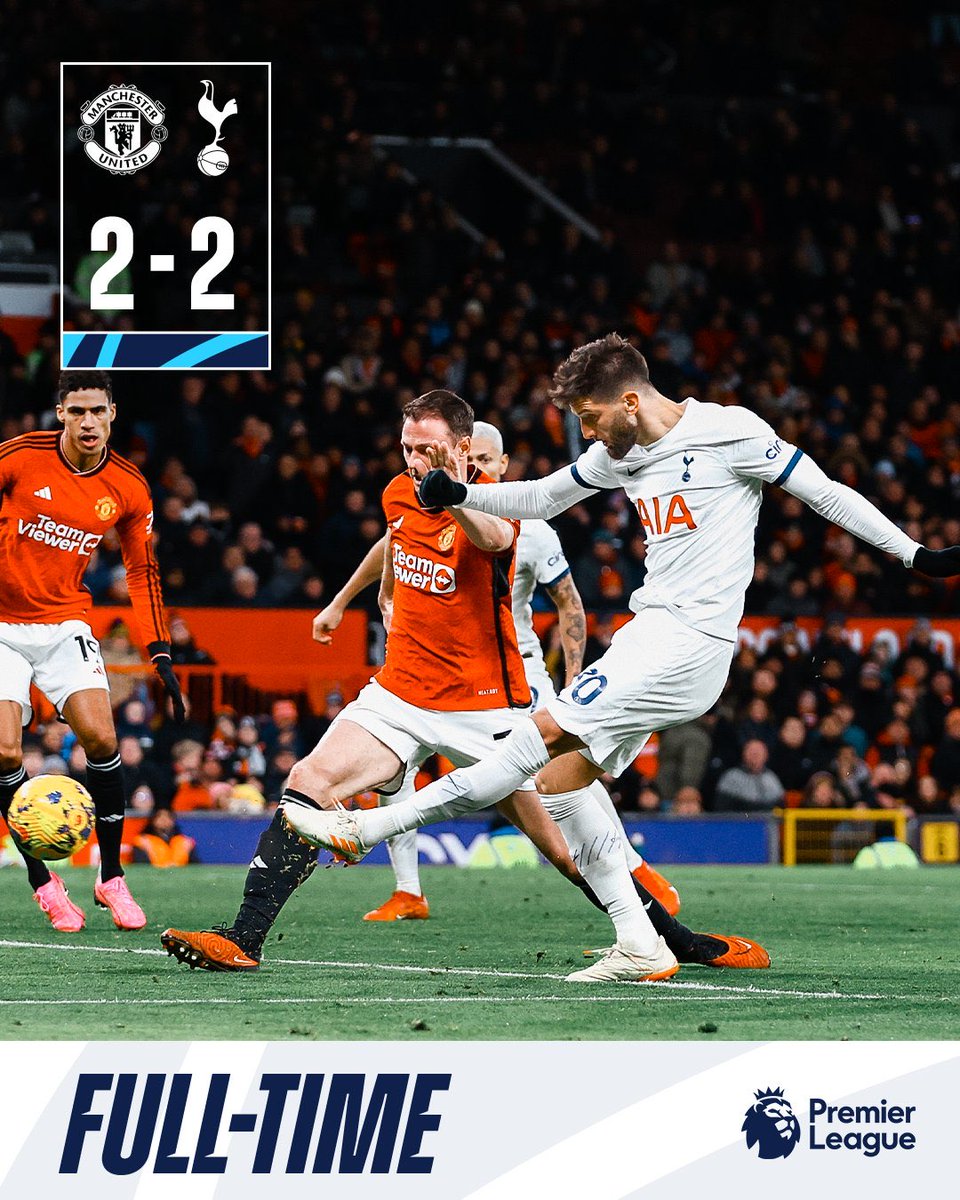 SpursArabic's tweet photo. نهاية المباراة | 

مان يونايتد 2 : 2 توتنهام. 
ريتشارليسون د19، رودريغو بينتانكور د46. https://t.co/TwiwnFqmbc