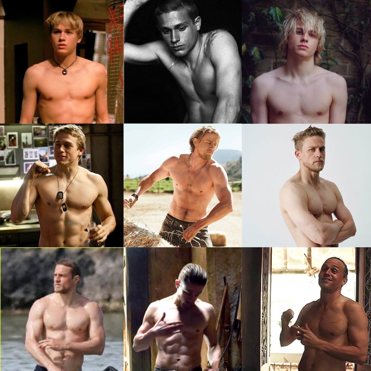 BlueFlamingos7's tweet photo. Shirtless Sunday๐ฑ #CharlieHunnam #throughtime #NathanMaloney #RaleighBecket #KingArthur #LinFord #hotbody #transformation #QueerasFolk #PacificRim #Shantaram #youngCharlie #bicepsfordays #sixpack
#hairthroughtheyears #sexiestmanalive @SOAMediaAddicts https://t.co/BEdevLGduZ