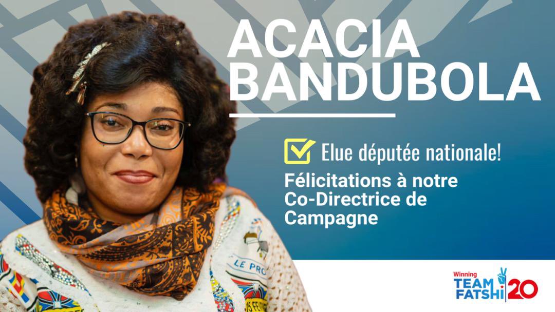 Nous exprimons nos plus vives félicitations aux membres de la TeamFatshi20 qui ont remporté les élections à la députation nationale. @acaciaBandubol1 Co-Directrice de Campagne.