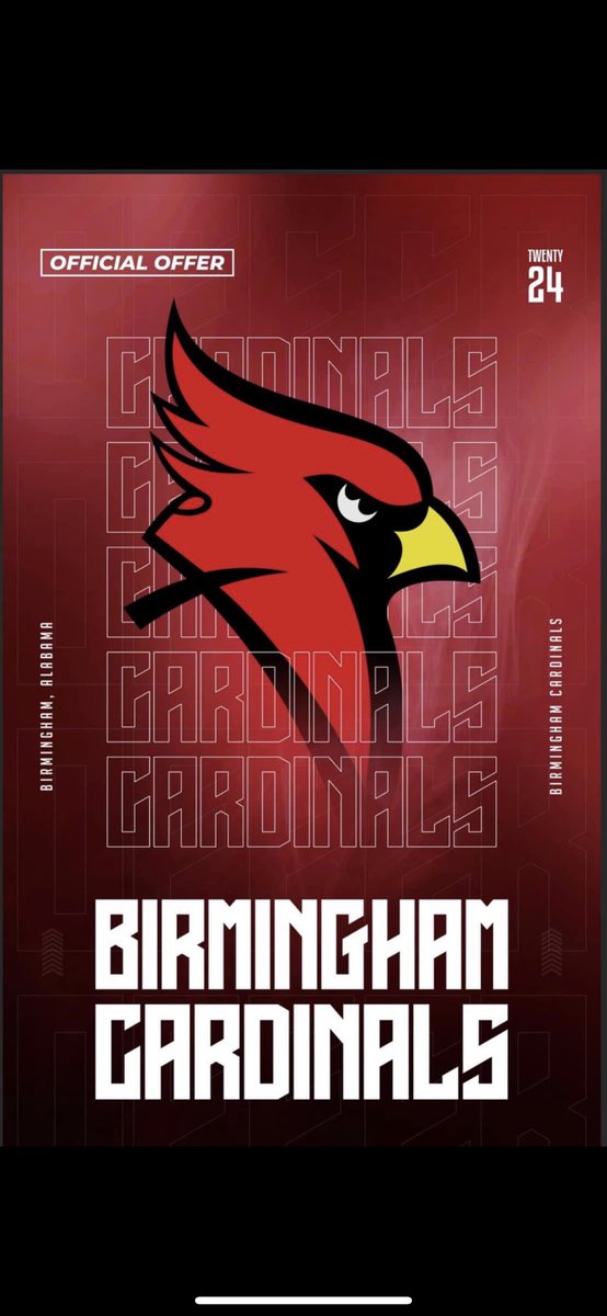 After a great talk with Coach Ryan IM blessed to receive another offer from Birmingham Cardinals 🙏🏾🌟

#justthebeginning🌟
#GodFirst🙏🏾
#LLMYBRUDDA🤞🏾💙