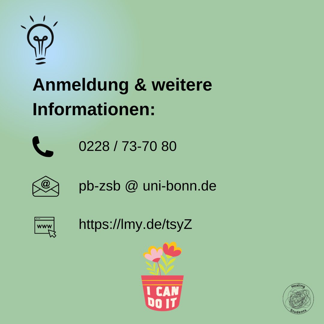 Beim heutigen Suggestion Sunday stellen wir euch die Psychologische Beratung der #UniversitätBonn vor. Die Beratungsstelle bietet Hilfe bei Belastungsproblemen jeglicher Art.

#mentalhealth #healingstudents #mentalhealthawareness #notalone #MentaleGesundheit #DuBistNichtAllein