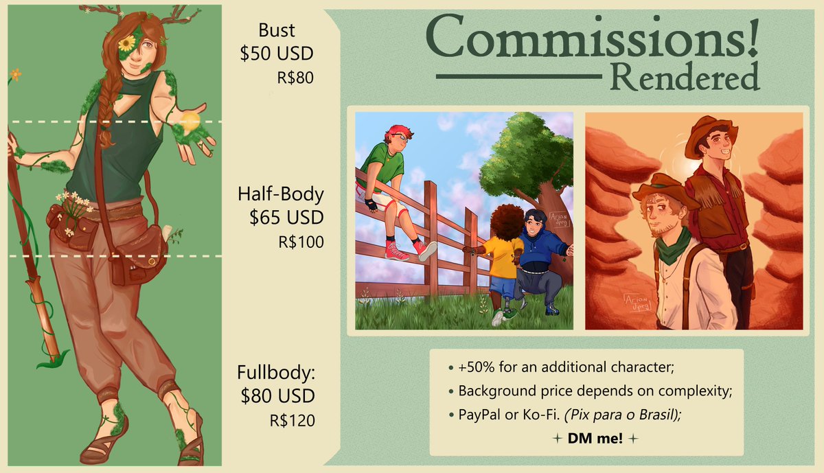 arianjpeg's tweet photo. Commissions Open | Comissões Abertas!

DM or E-mail me, if you have any questions feel free to ask as well!

RT's appreaciated <3 https://t.co/mrx4KBg5Zb
