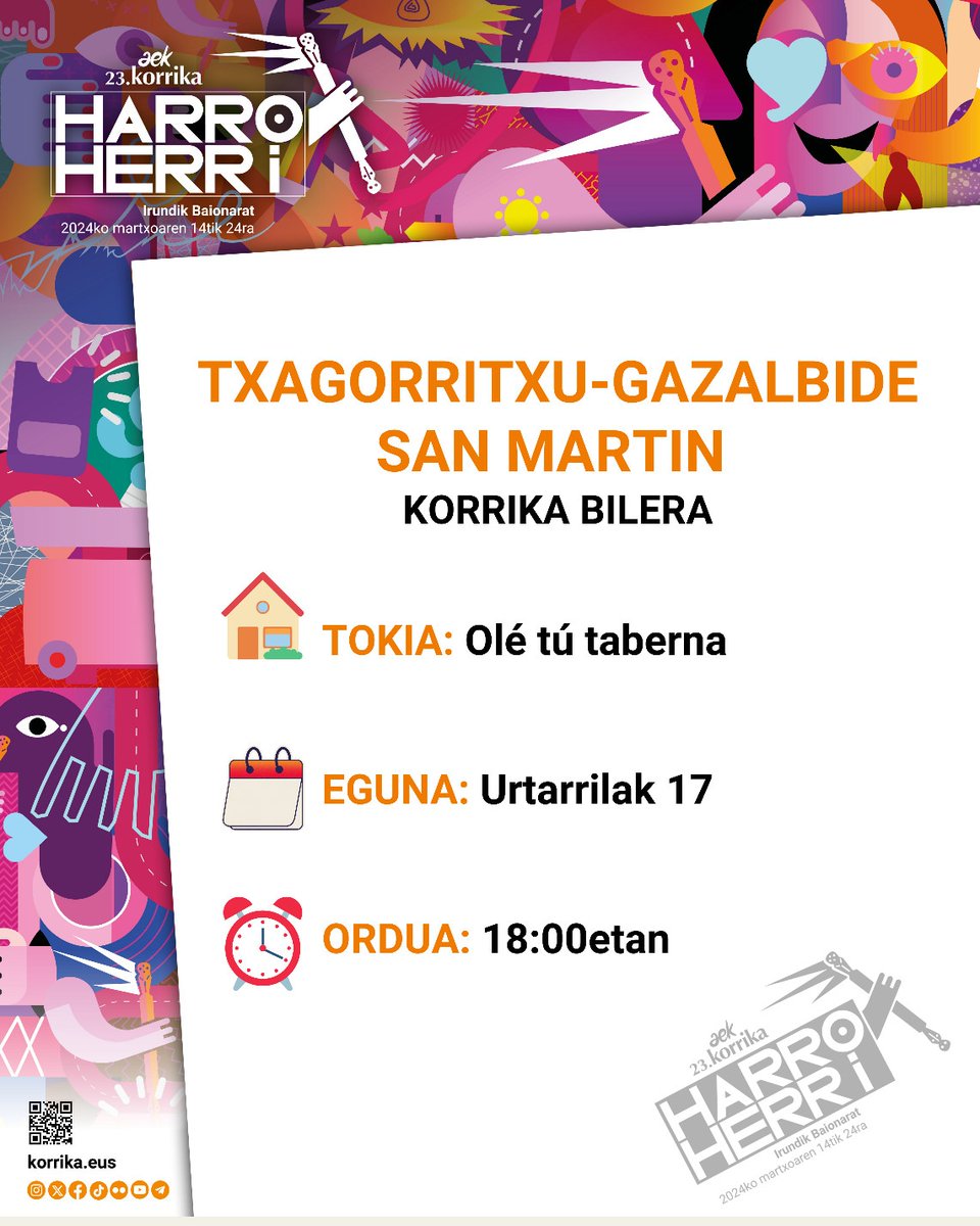 🏃🏃🏃KORRIKA BADATOR!

Auzoan ere antolatu egingo gara, batu zaitez!

#KORRIKA #HARROHERRI