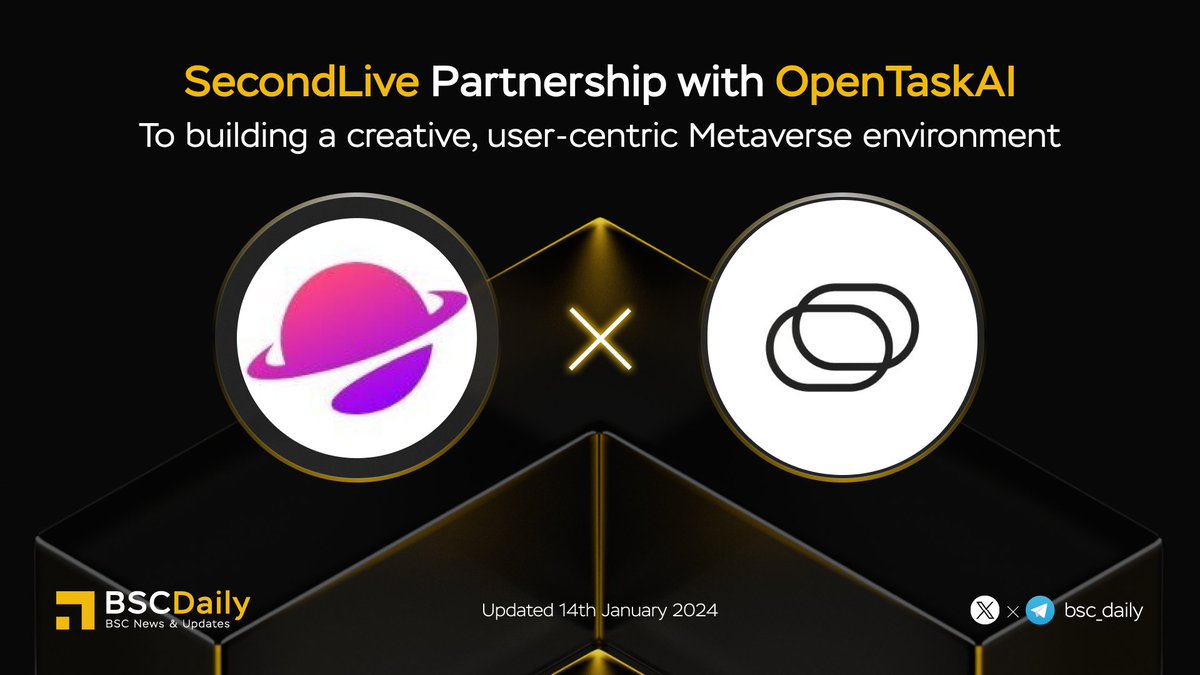 🎉 <a href="/SecondLiveReal/">SecondLive</a> Partnership with @OpenTaskAI 🤝

Binance and BNBChain are actively promoting GameFi and AI projects. This combination will be the necessary piece to prepare for welcoming significant waves in the next time 🚀

Keep building #BNB Chain thriving together!