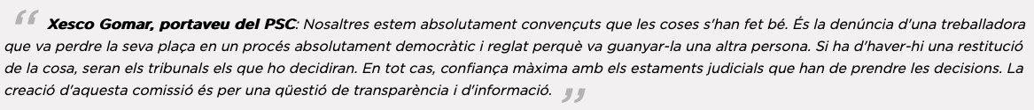 AlbertComelles's tweet photo. ⚠️ @DBotePaz , alcalde de Mataró
Las declaraciones son de su portavoz Xesco Gomar, pero Ud es el responsable del personal.
Debe Ud cumplir con las indicaciones de carácter firme de la "Oficina Antifraude de Cataluña" de hace un mes y medio.
#stoprepresalias
#protecciónalertadores https://t.co/3EW6nlwiBV