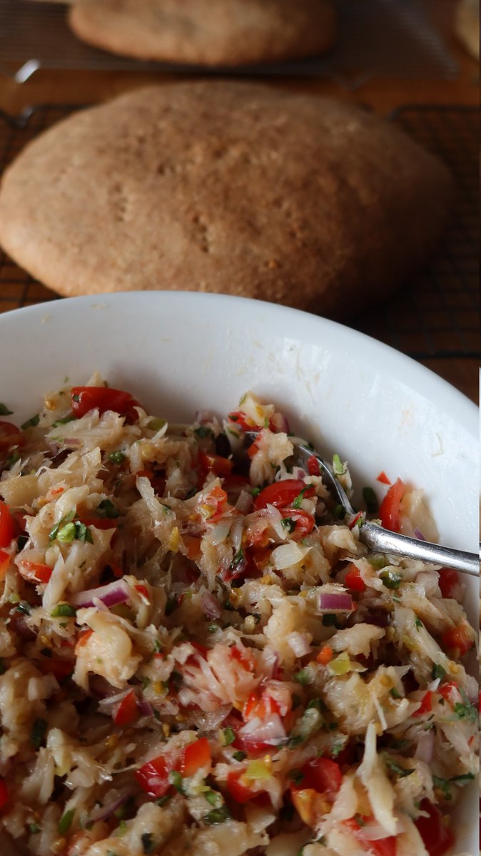 Coconut bake and buljol, just what the doctor ordered for this cold morning! #TriniFood