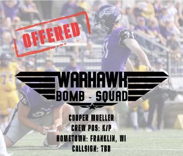Cooper Mueller (@c_mueller45) on Twitter photo After a great day visiting UW-Whitewater and talking to <a href="/CoachRindahl/">Jace Rindahl</a> <a href="/CoachMartin36/">Beau Martin</a> <a href="/CoachCampos_/">Andrés Campos</a> I am blessed to receive my second offer to <a href="/WarhawkFootball/">Warhawk Football</a>. <a href="/Saber_Football/">Franklin Football</a> After a great day visiting UW-Whitewater and talking to <a href="/CoachRindahl/">Jace Rindahl</a> <a href="/CoachMartin36/">Beau Martin</a> <a href="/CoachCampos_/">Andrés Campos</a> I am blessed to receive my second offer to <a href="/WarhawkFootball/">Warhawk Football</a>. <a href="/Saber_Football/">Franklin Football</a>