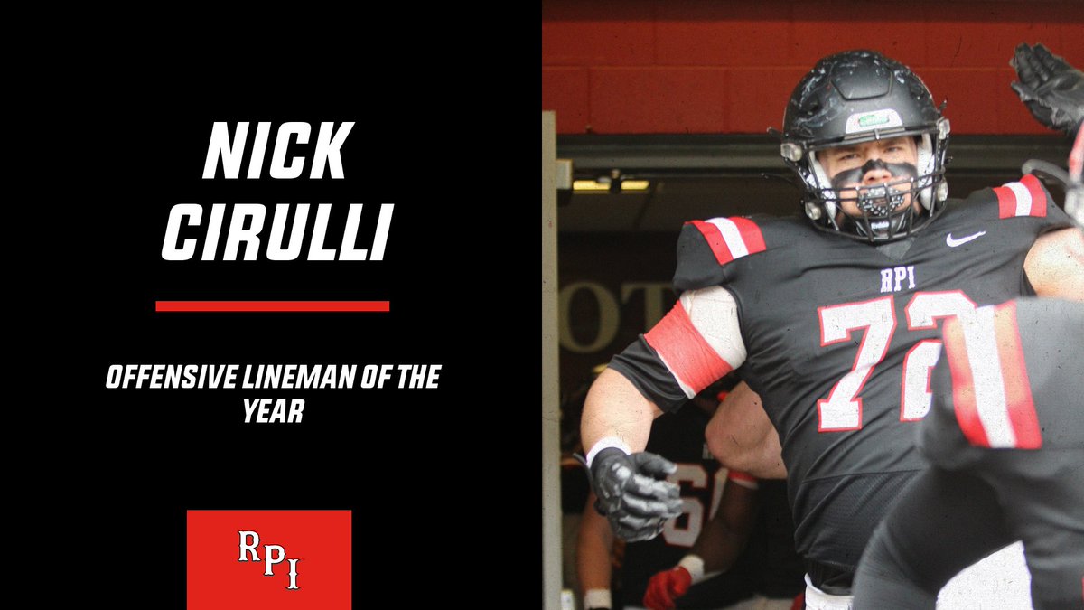 RPIFootball's tweet photo. Congratulations to our Offensive Lineman of the year Nick Cirulli! https://t.co/glzPG8qhi3