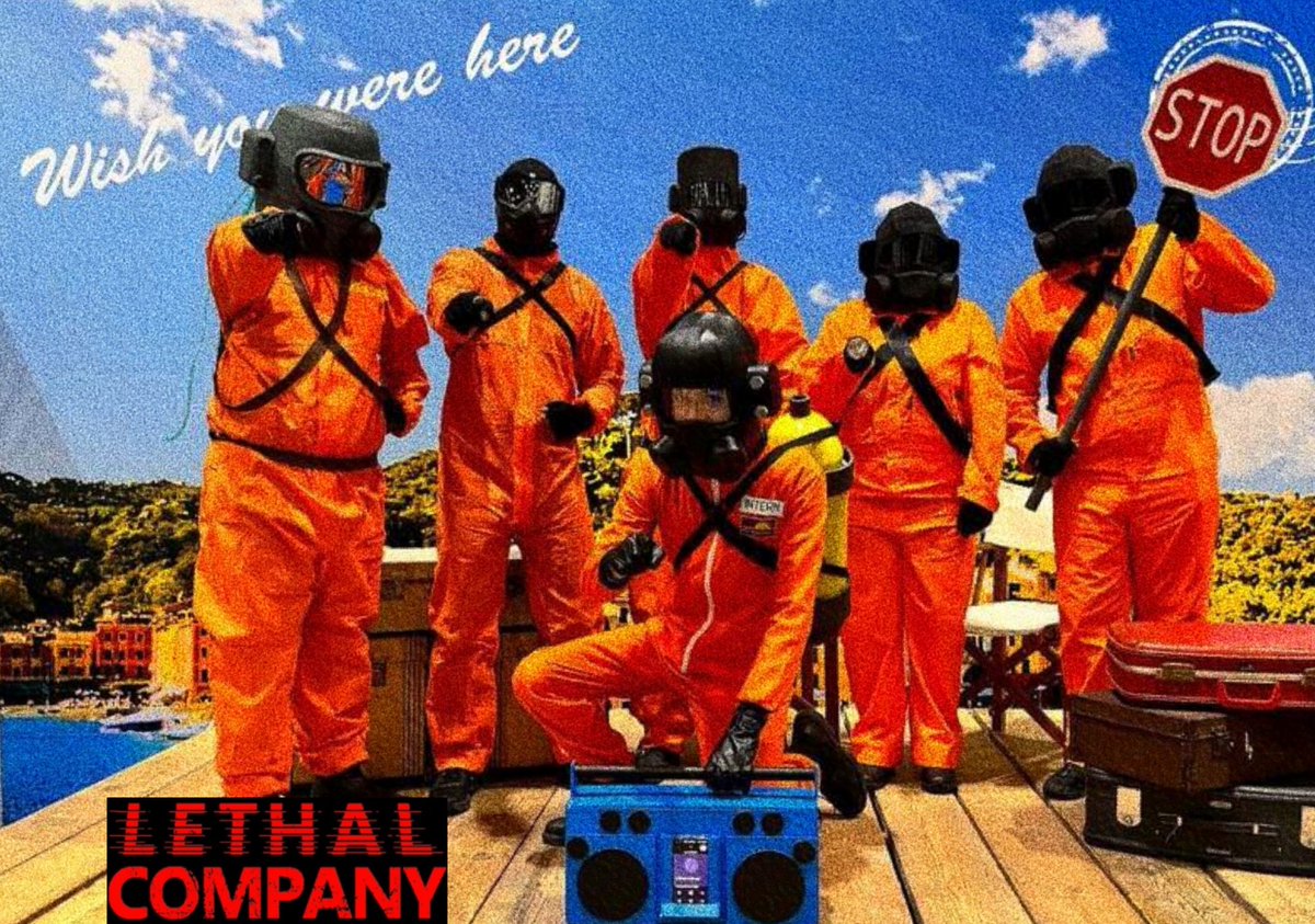 Scandalorian0's tweet photo. Boss weekend with the crew!, we had a belter time on our company provided luxury location, collect the scrap it's all worth it! Wish you were here #lethalcompany #lethalcompanygame #Lethal_Company https://t.co/3UnYWIwh1p